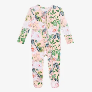 Posh Peanut Harper Ruffled Zippered Footie