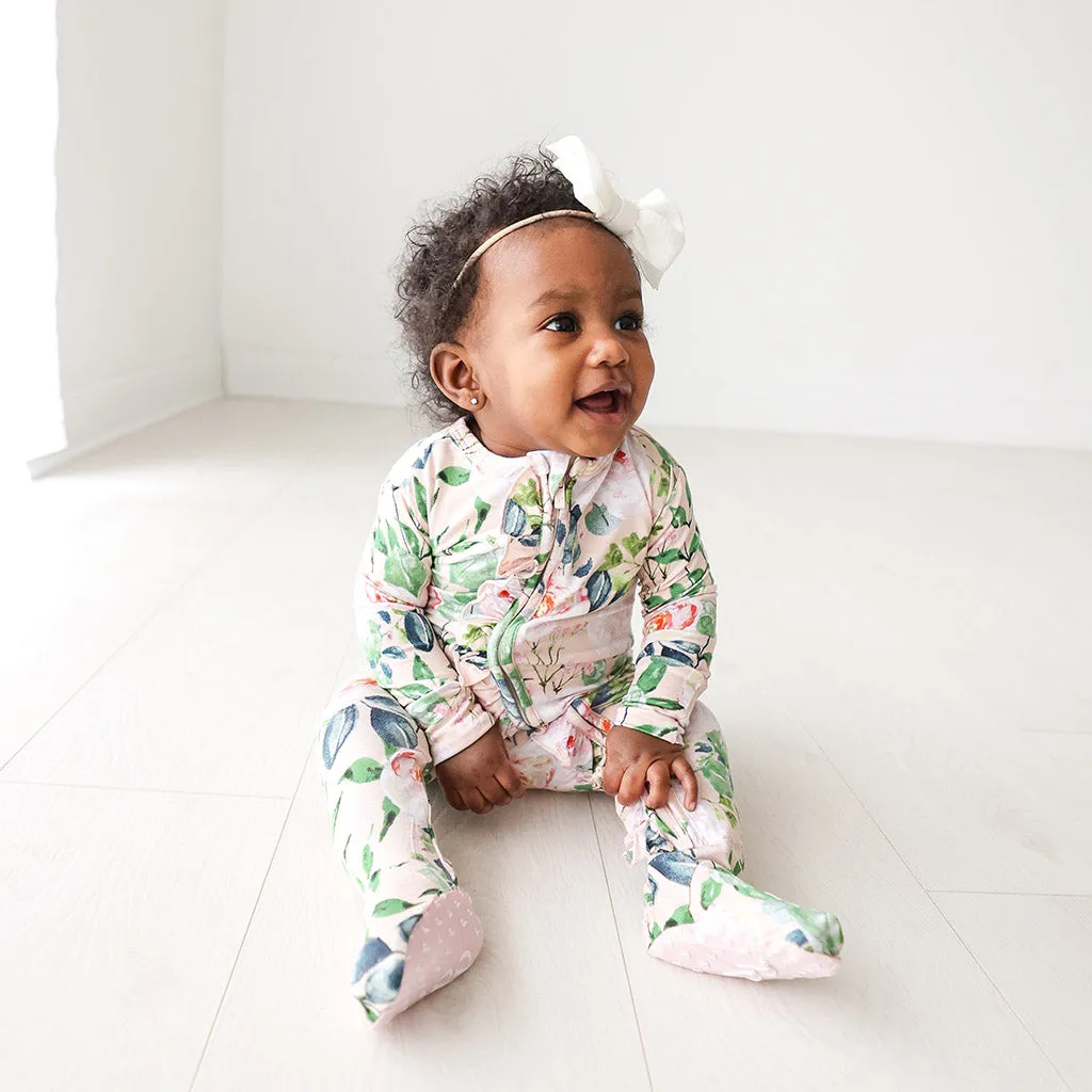 Posh Peanut Harper Ruffled Zippered Footie
