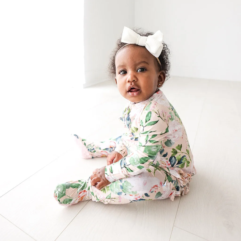 Posh Peanut Harper Ruffled Zippered Footie