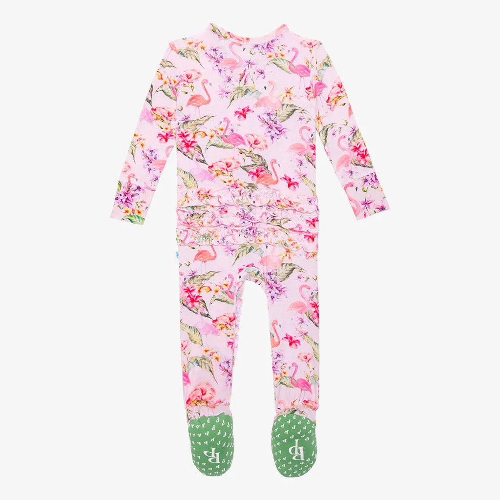 Posh Peanut Leilani Ruffled Zippered Footie