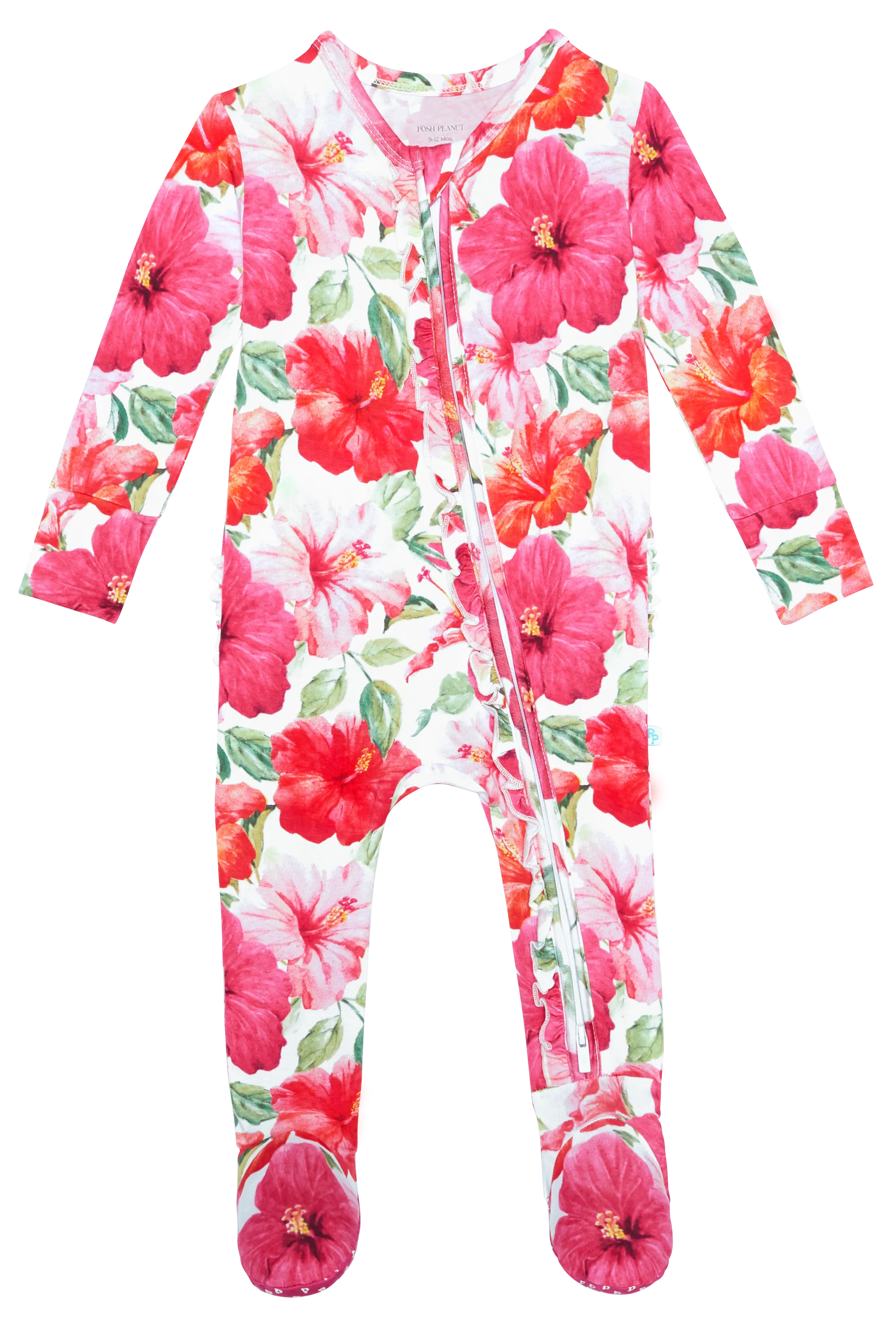 Posh Peanut Maui Ruffled Zippered Footie