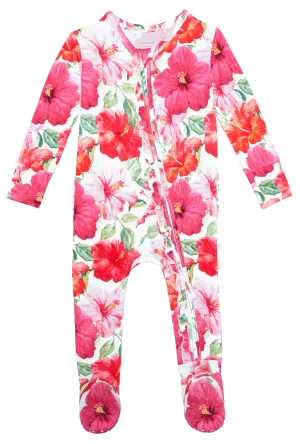 Posh Peanut Maui Ruffled Zippered Footie