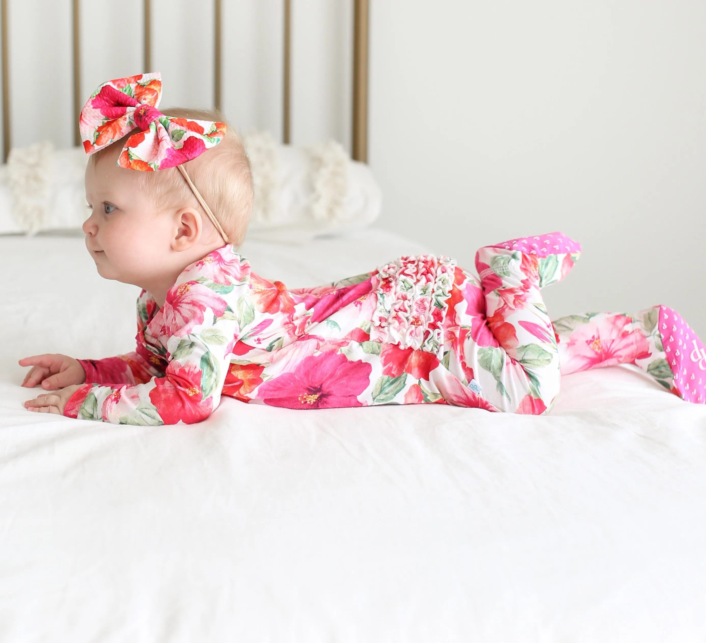 Posh Peanut Maui Ruffled Zippered Footie