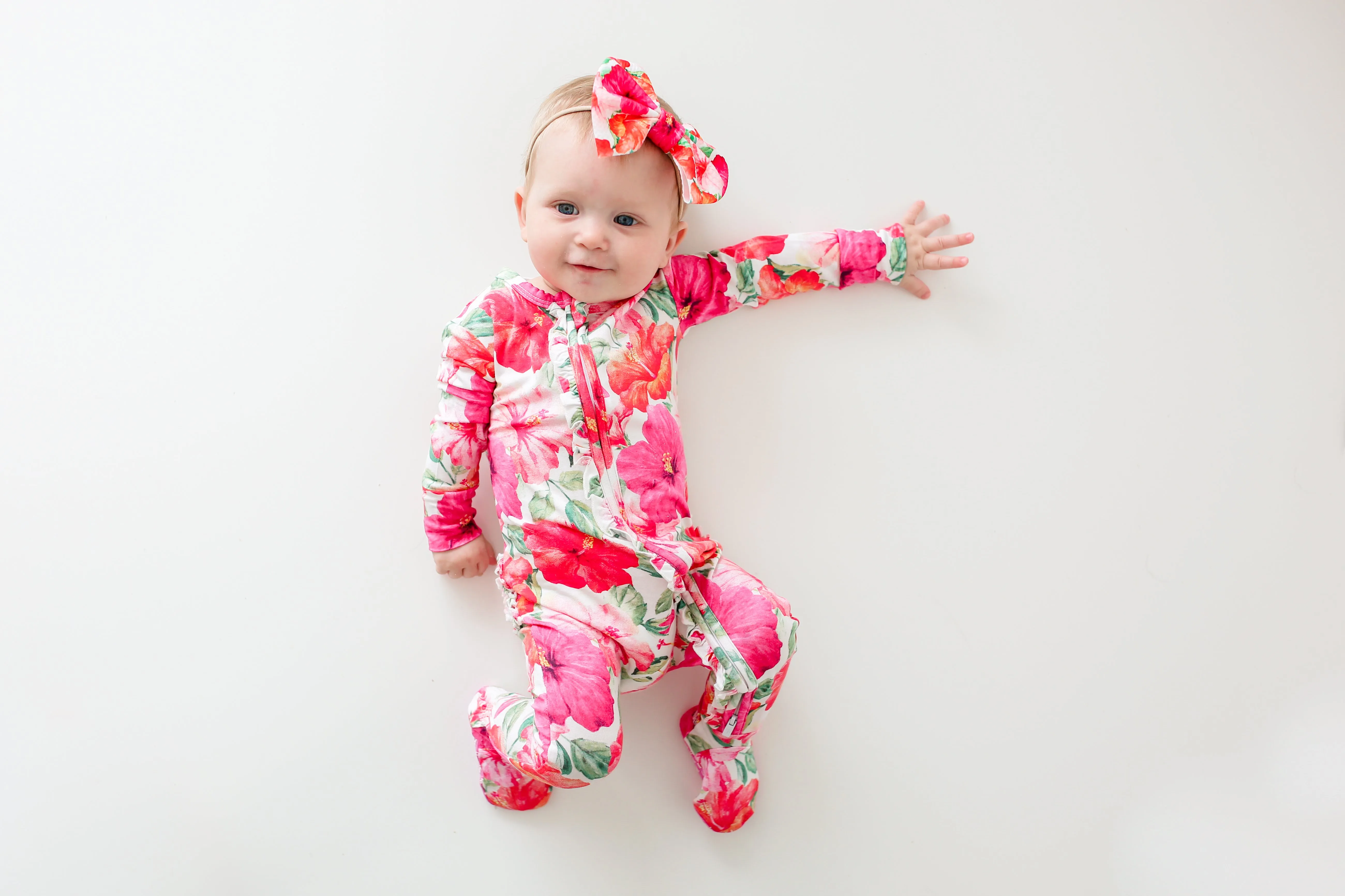Posh Peanut Maui Ruffled Zippered Footie