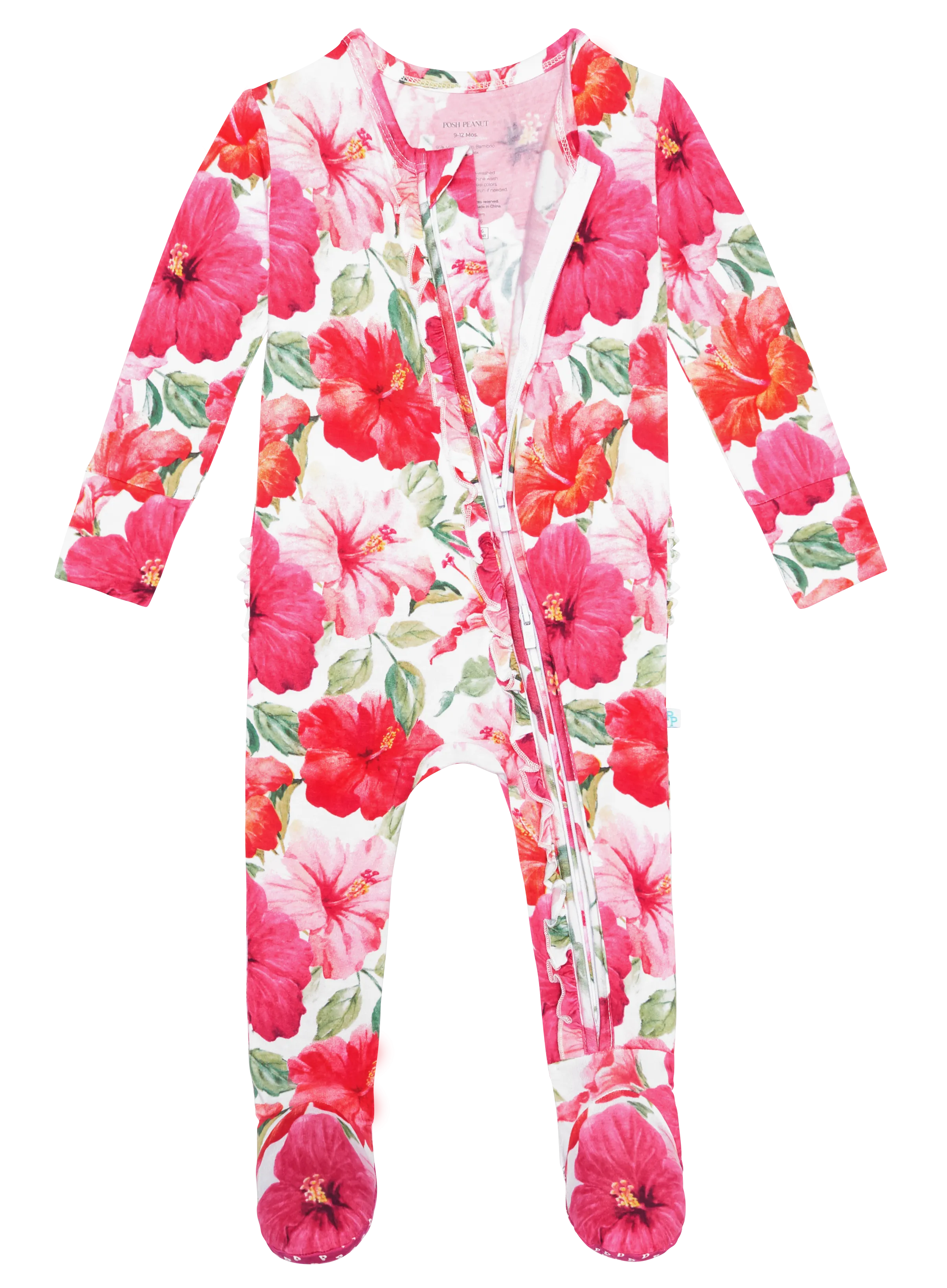 Posh Peanut Maui Ruffled Zippered Footie