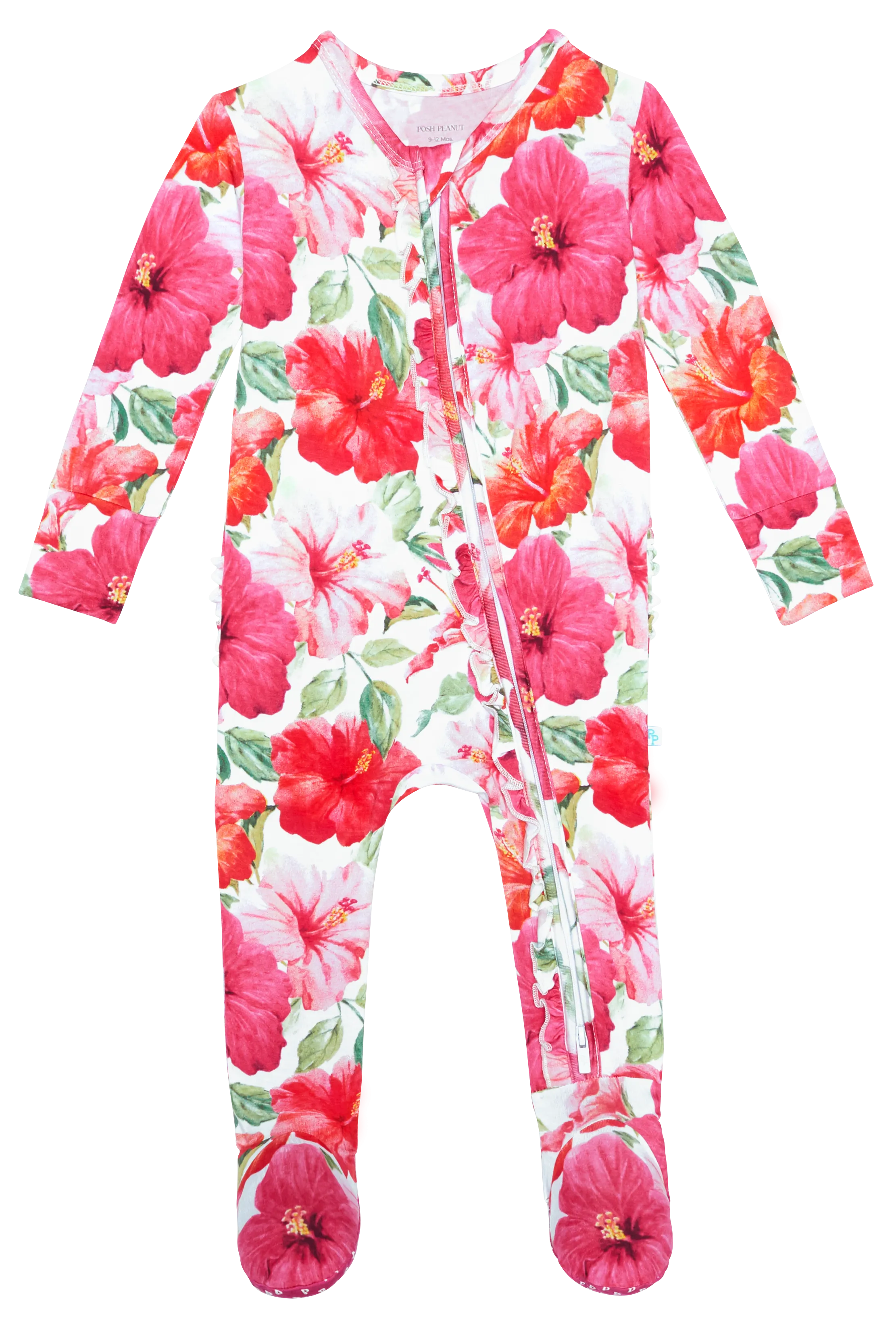 Posh Peanut Maui Ruffled Zippered Footie
