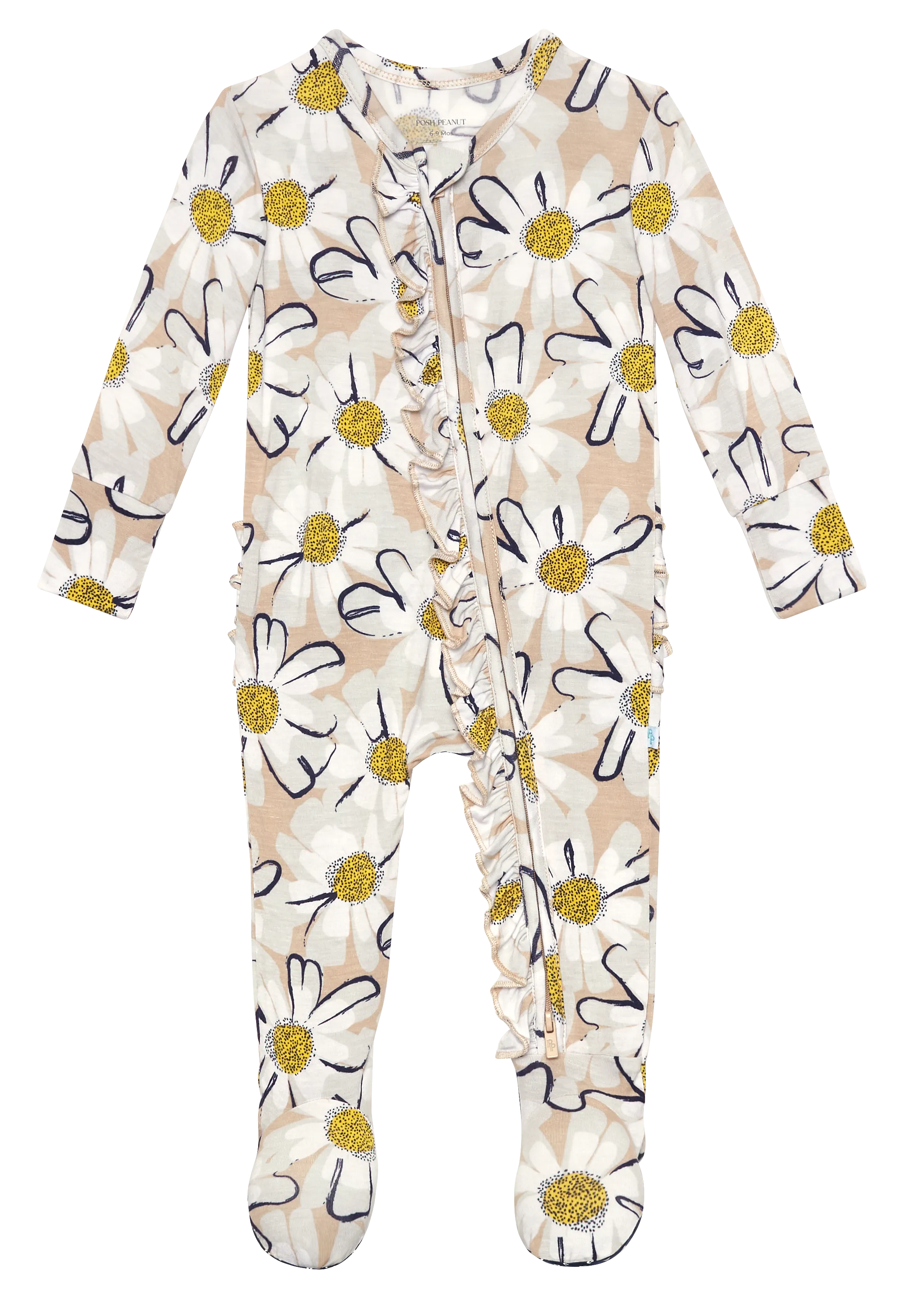 Posh Peanut Maxine Ruffled Zippered Footie