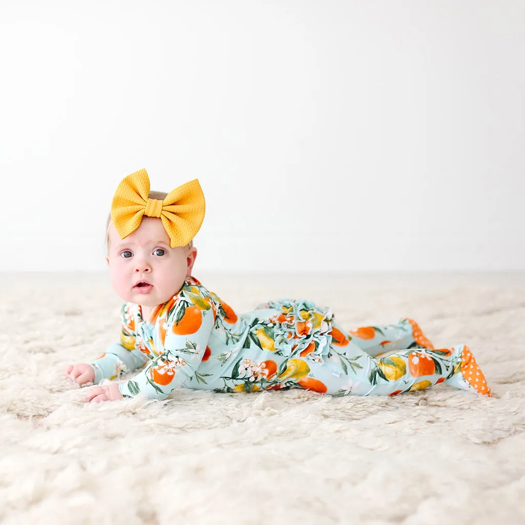 Posh Peanut Mirabella Ruffled Zippered Footie