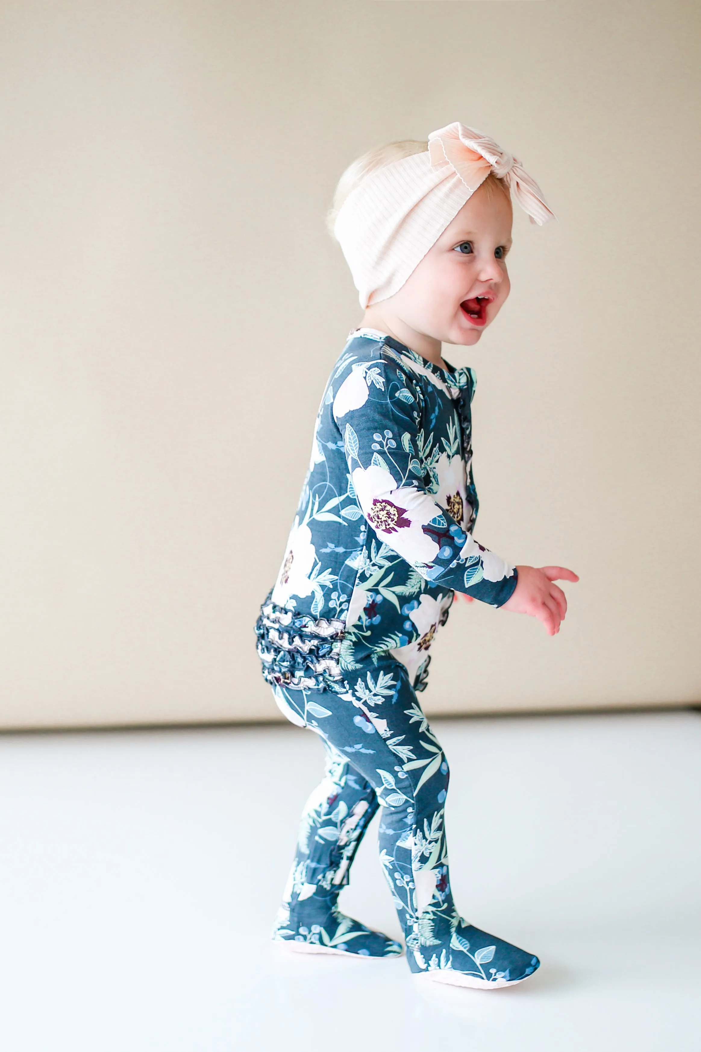 Posh Peanut Payton Ruffled Zippered Footie
