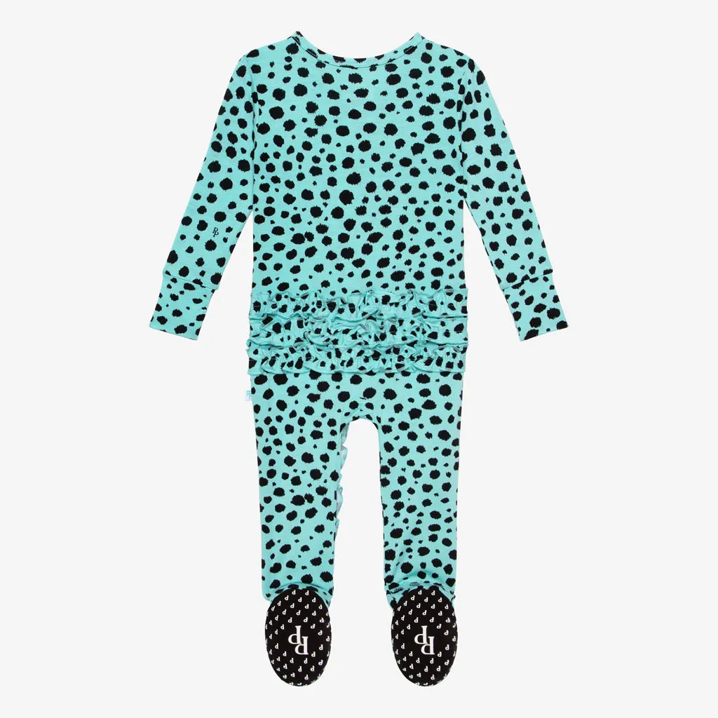 Posh Peanut Pebbles Ruffled Zippered Footie