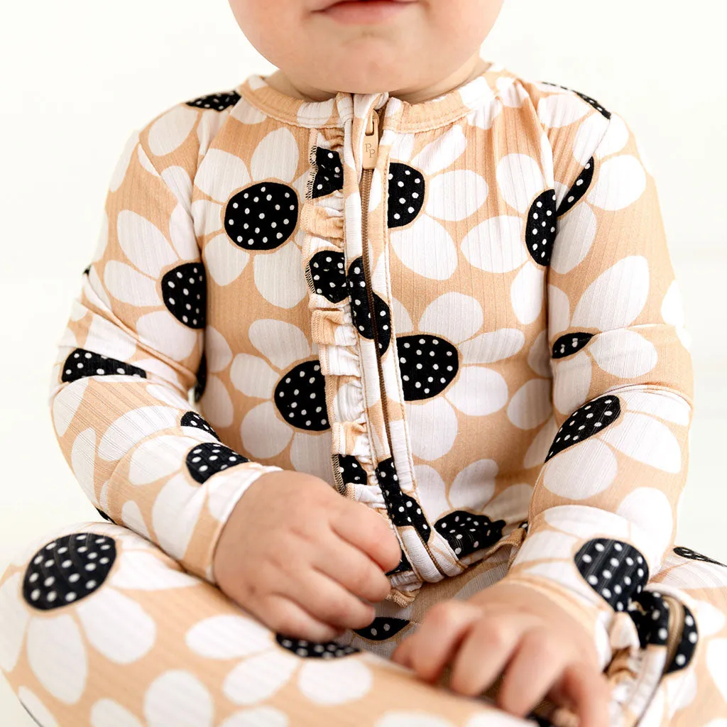Posh Peanut Reagan Ruffled Zippered Footie