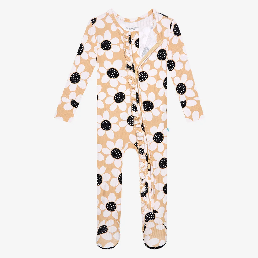 Posh Peanut Reagan Ruffled Zippered Footie