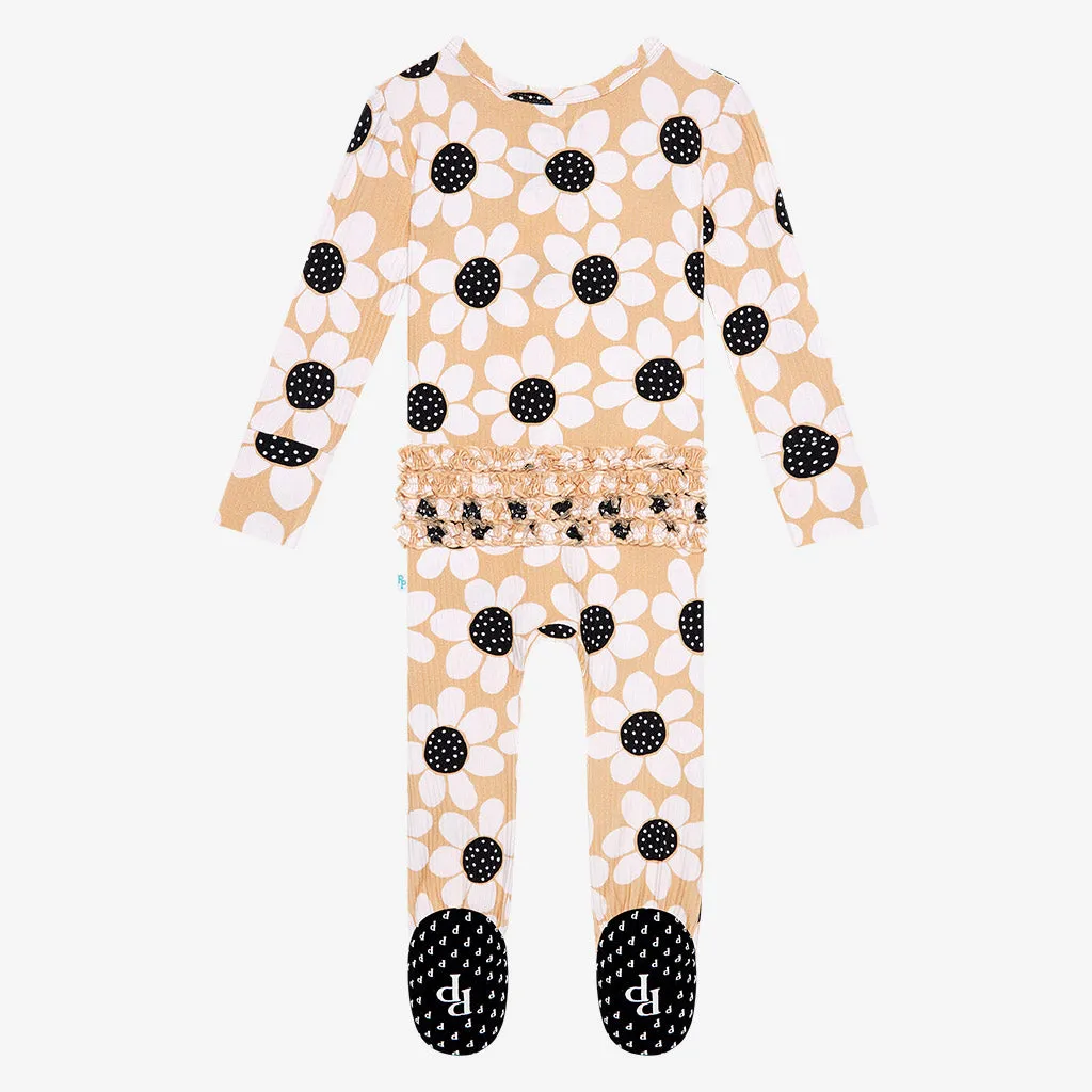 Posh Peanut Reagan Ruffled Zippered Footie