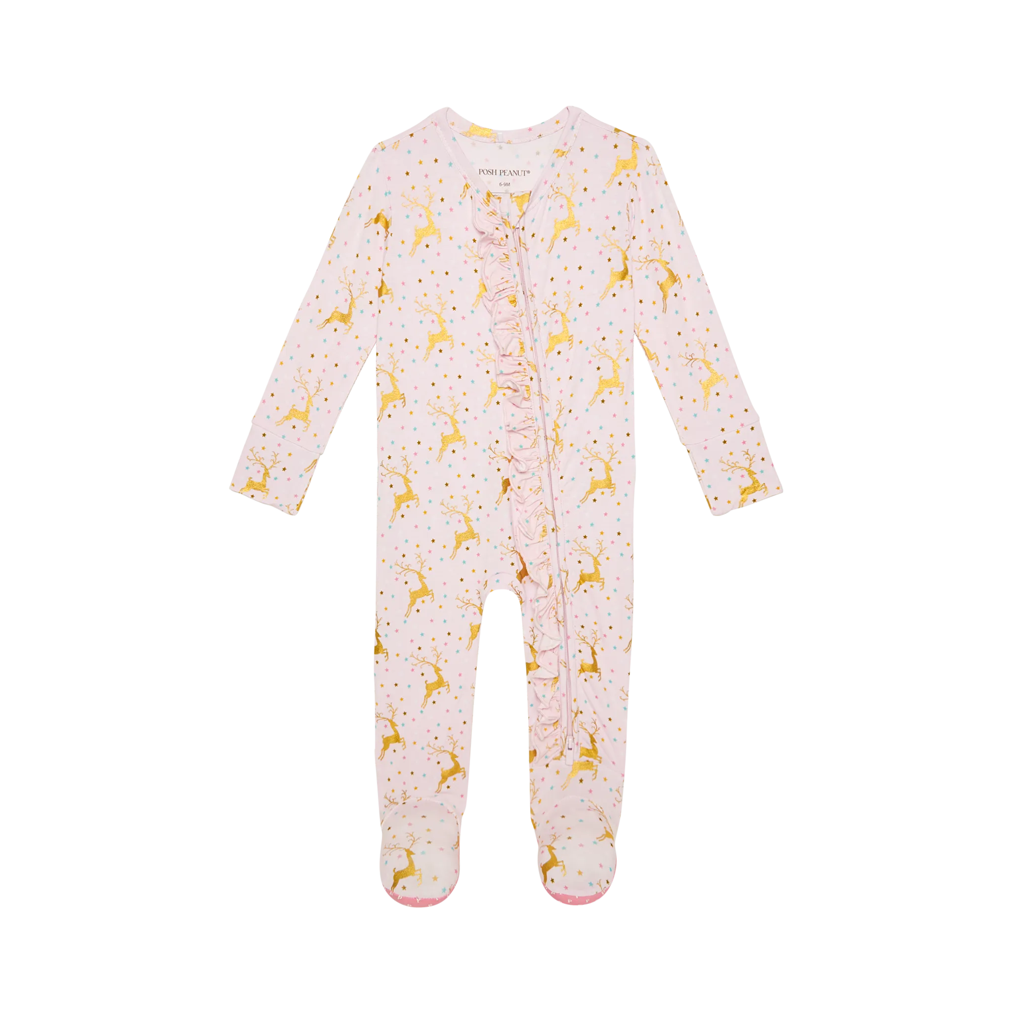 Posh Peanut Ryleigh Ruffled Zippered Footie