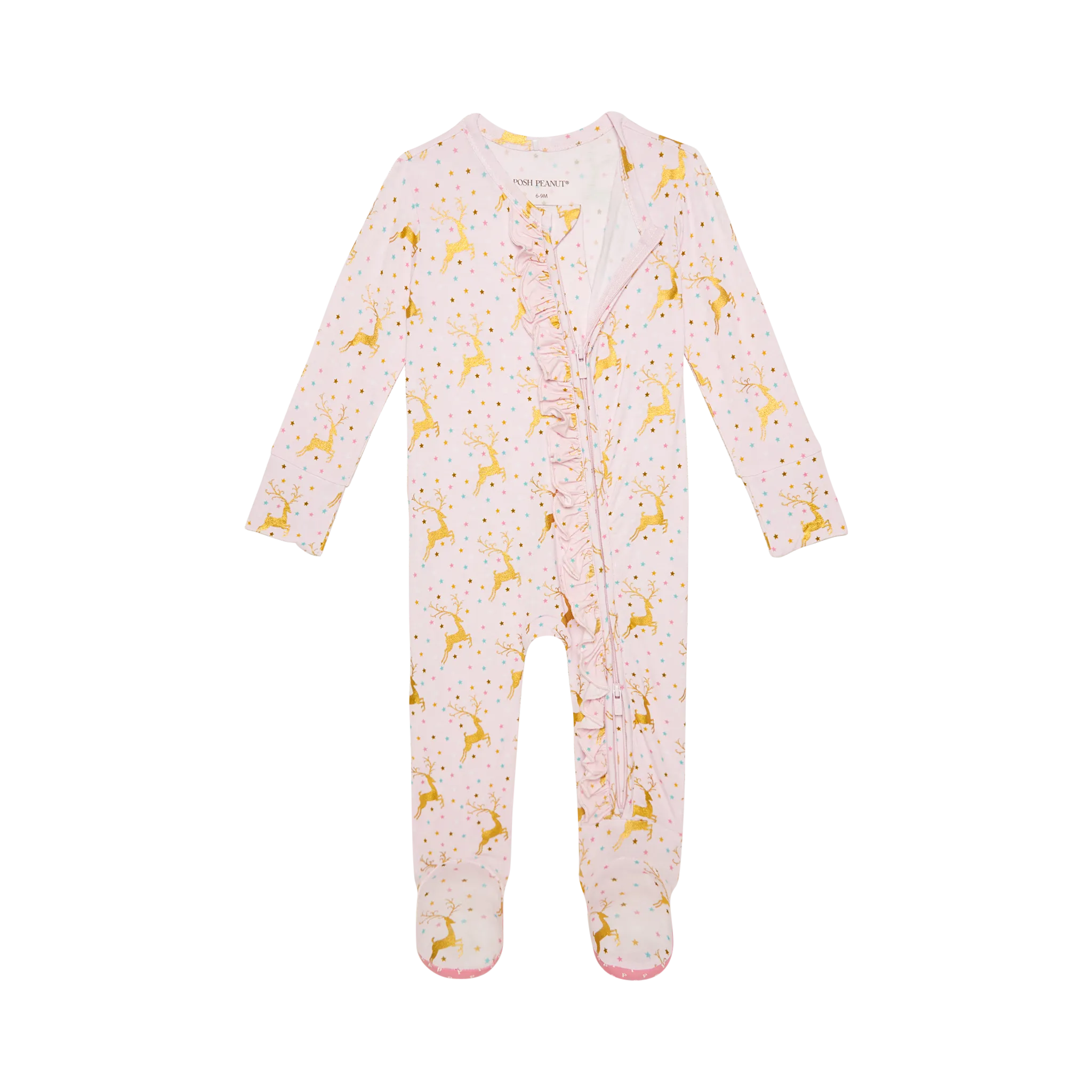 Posh Peanut Ryleigh Ruffled Zippered Footie
