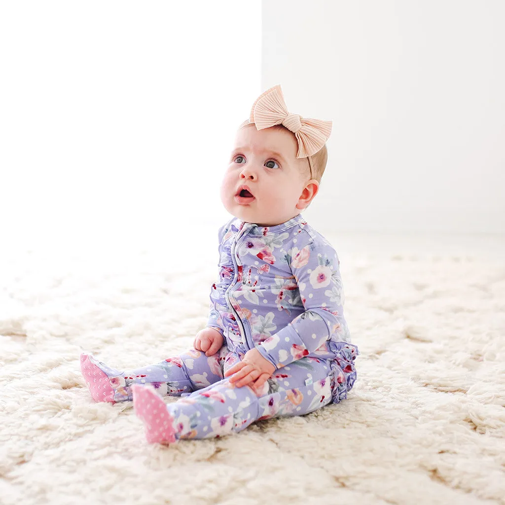 Posh Peanut Samantha Ruffled Zippered Footie