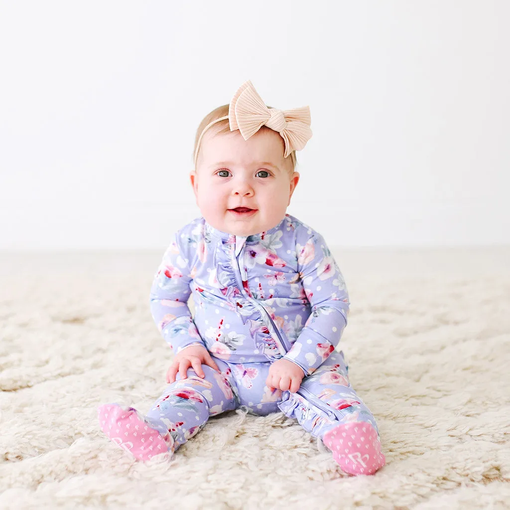 Posh Peanut Samantha Ruffled Zippered Footie