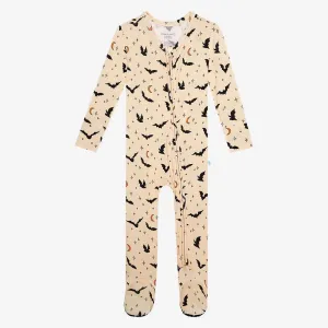 Posh Peanut- Spooky Bats Footie Zippered One Piece