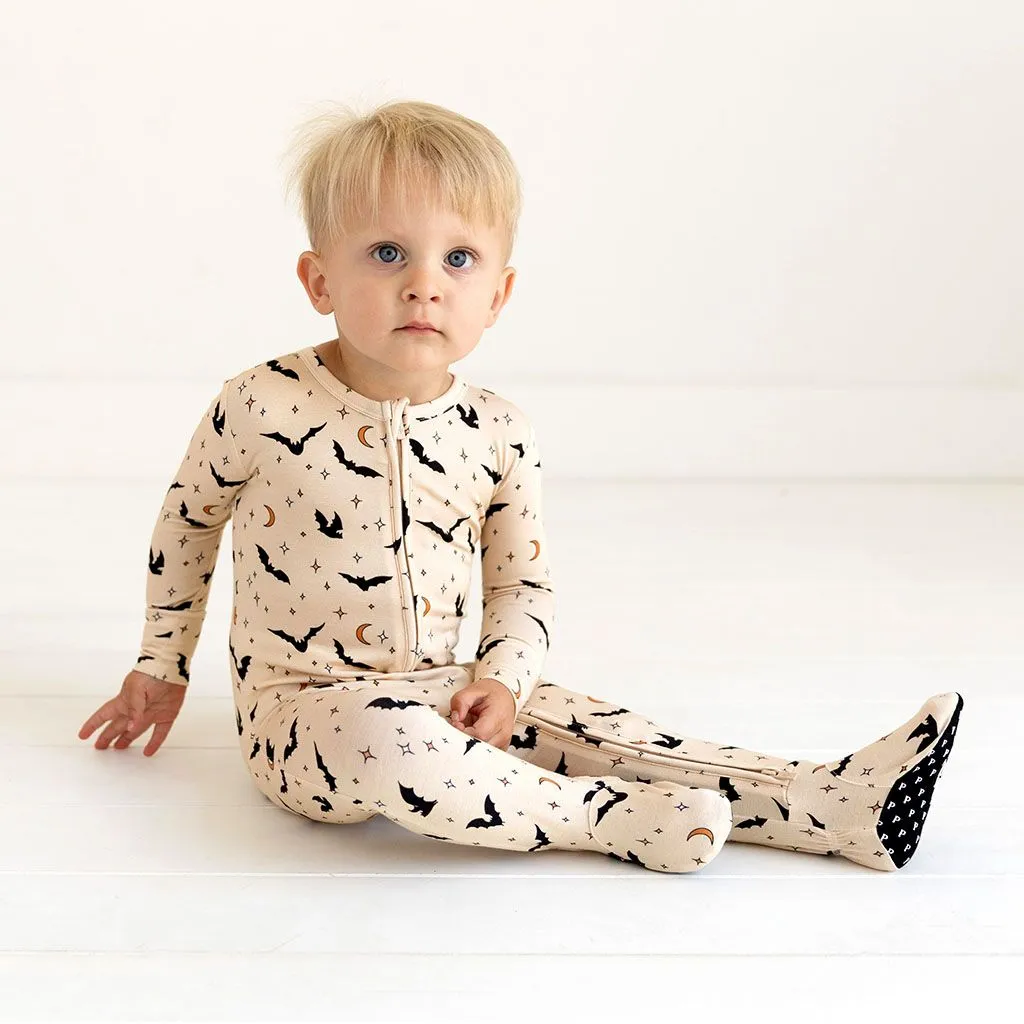 Posh Peanut- Spooky Bats Footie Zippered One Piece