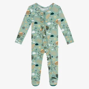 Posh Peanut To the Stars Ruffled Zippered Footie