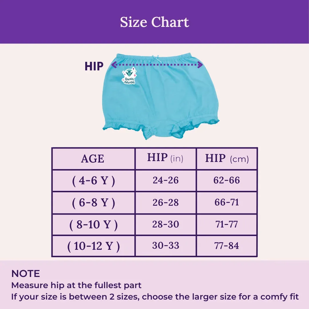 Power Of Choice Girl's Bloomers | Free DIY Iron On Stickers | Ultra Soft Waistband | Protects Privacy | 7 Pack