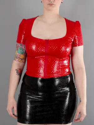 Printed PVC Front Zip Tee