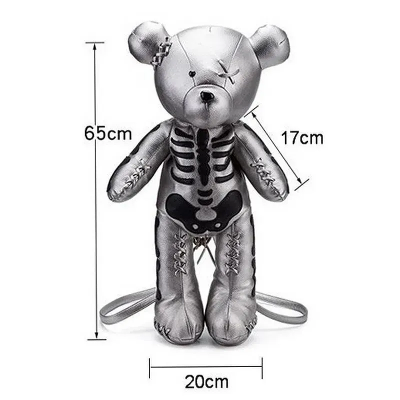 Punk Skeleton Bear Backpack