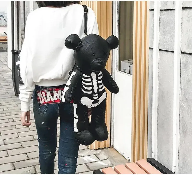 Punk Skeleton Bear Backpack