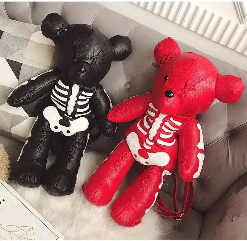 Punk Skeleton Bear Backpack