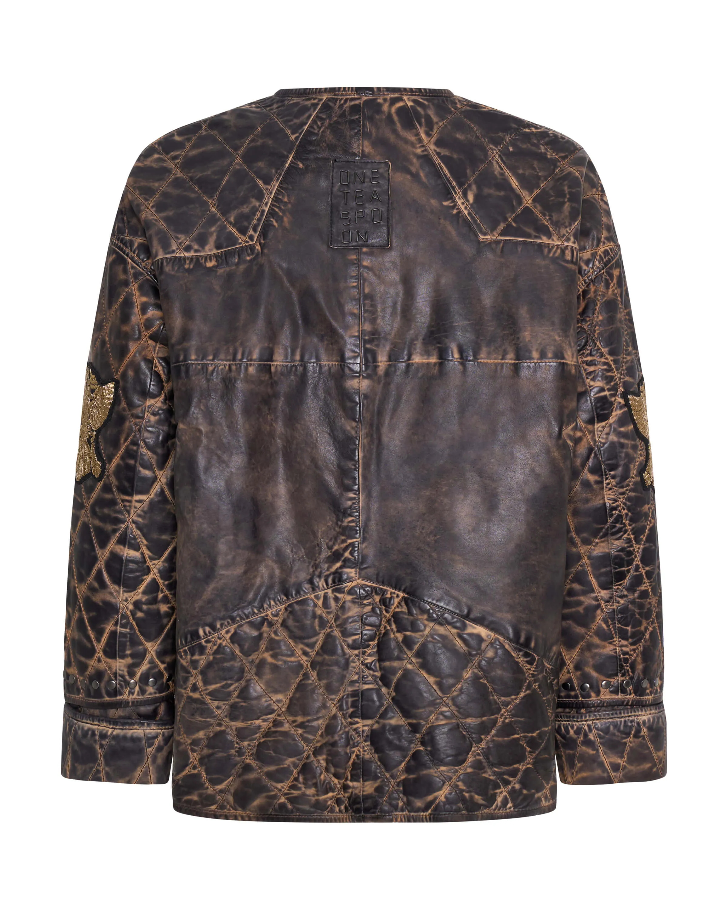 QUILTED STAR LEATHER JACKET
