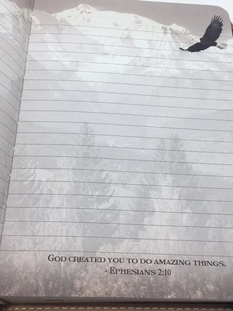 "Soar on Wings like Angels " Zippered Journal with Scripture Passage Pages