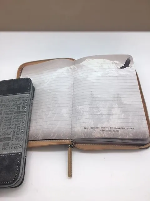 "Soar on Wings like Angels " Zippered Journal with Scripture Passage Pages