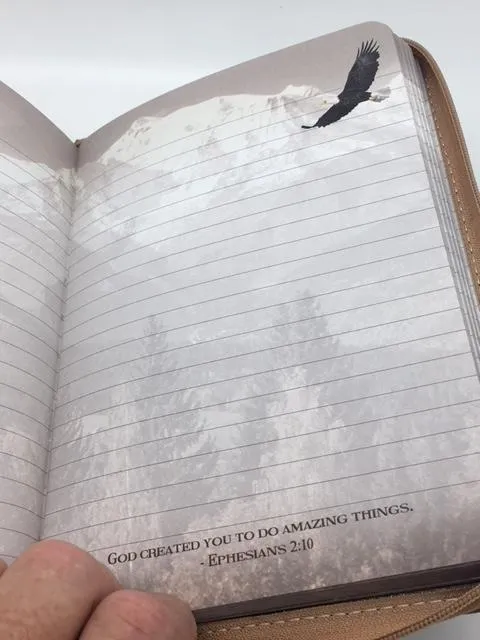 "Soar on Wings like Angels " Zippered Journal with Scripture Passage Pages