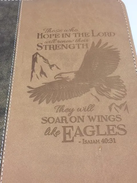 "Soar on Wings like Angels " Zippered Journal with Scripture Passage Pages