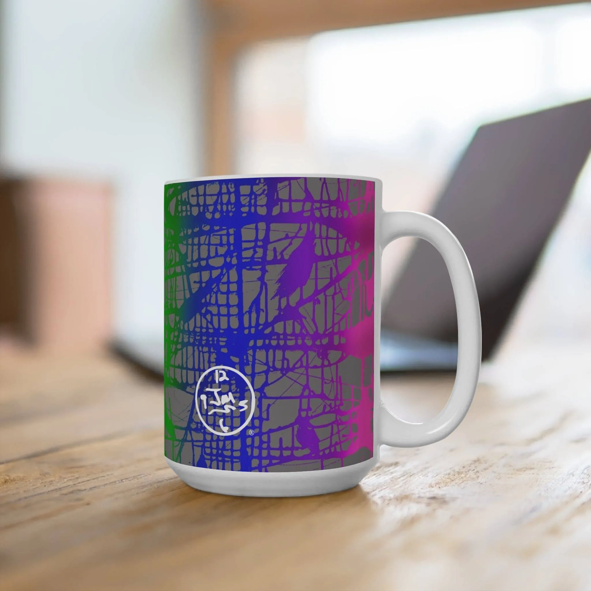 Rainbow Matrix Mug 15oz by Jumper Maybach®