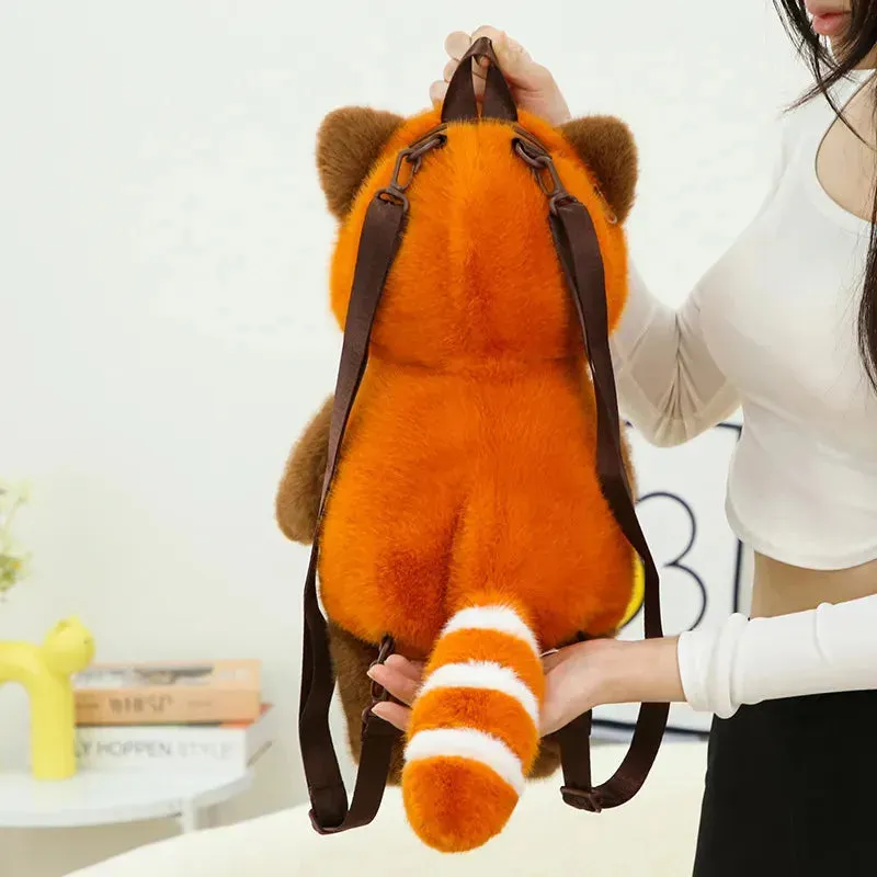 Realistic Red Panda Plush Backpack