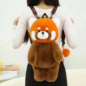 Realistic Red Panda Plush Backpack