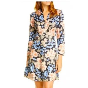 Rebecca Taylor silk long sleeve floral mini dress women’s 10