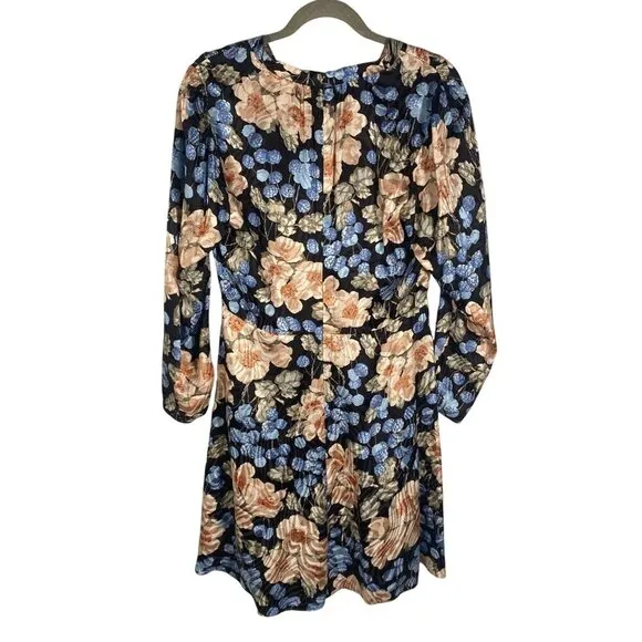 Rebecca Taylor silk long sleeve floral mini dress women’s 10