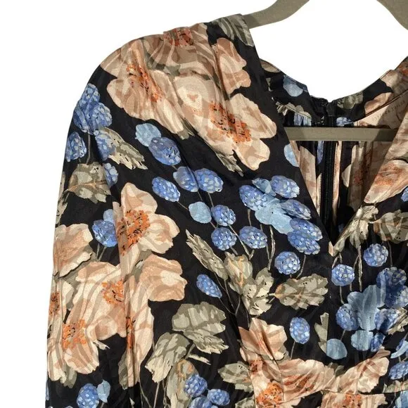 Rebecca Taylor silk long sleeve floral mini dress women’s 10
