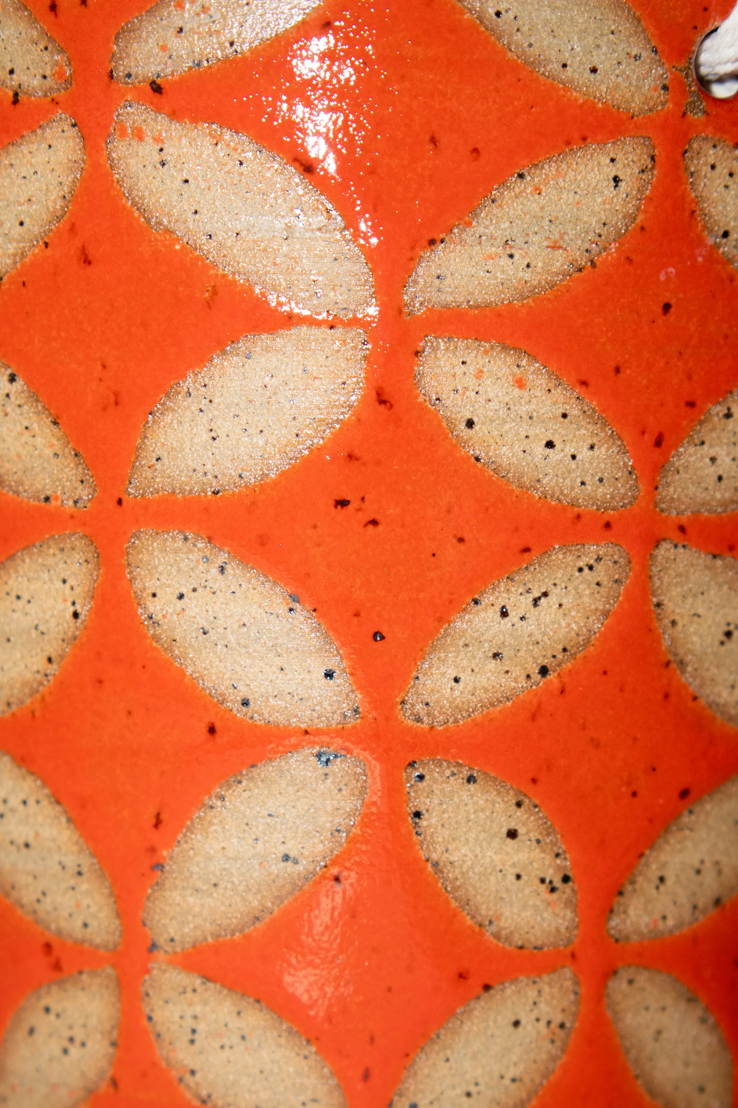 Red Patterned Stoneware Planter