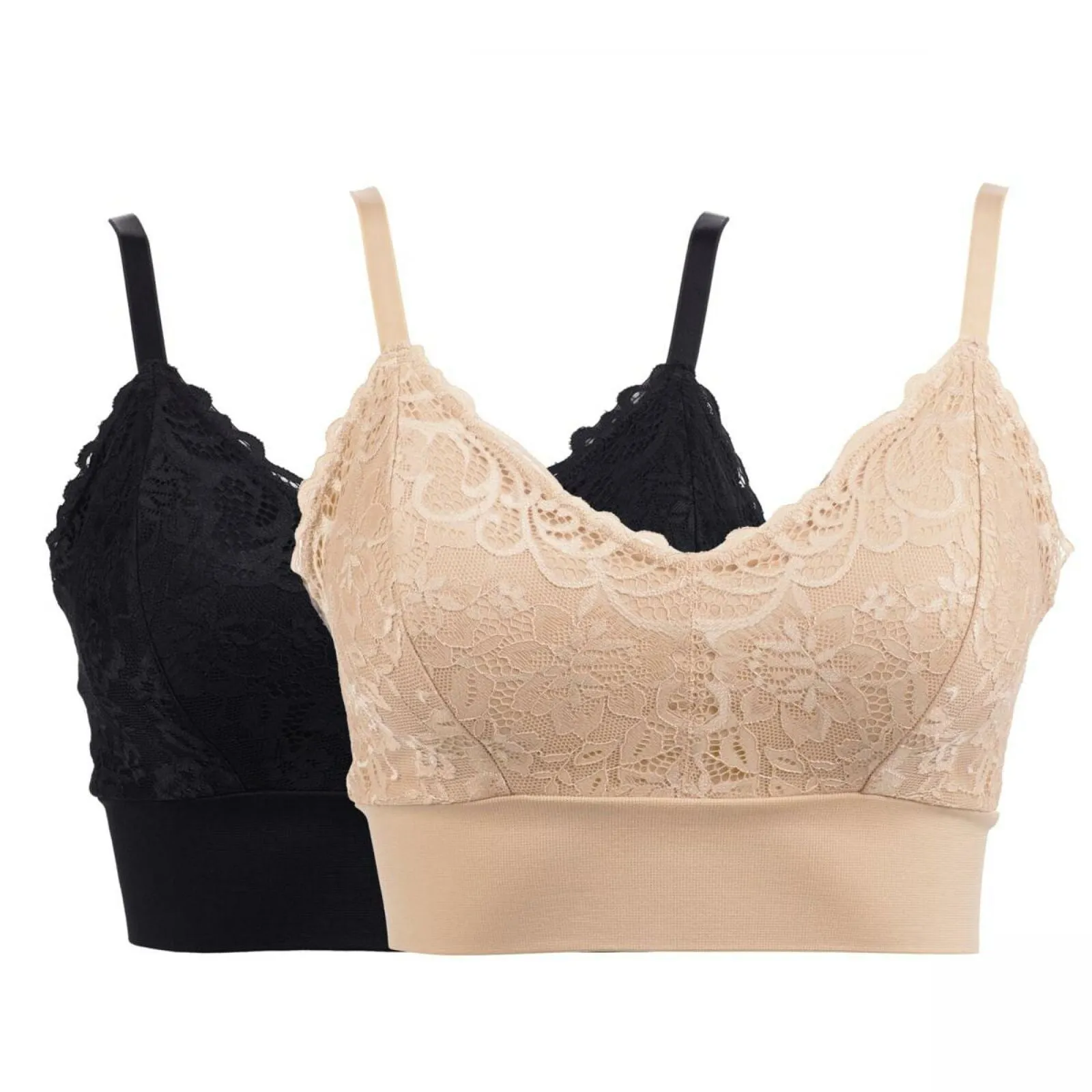 Rhonda Shear 2 Pack Lace Leisure Bras With Removable Pads