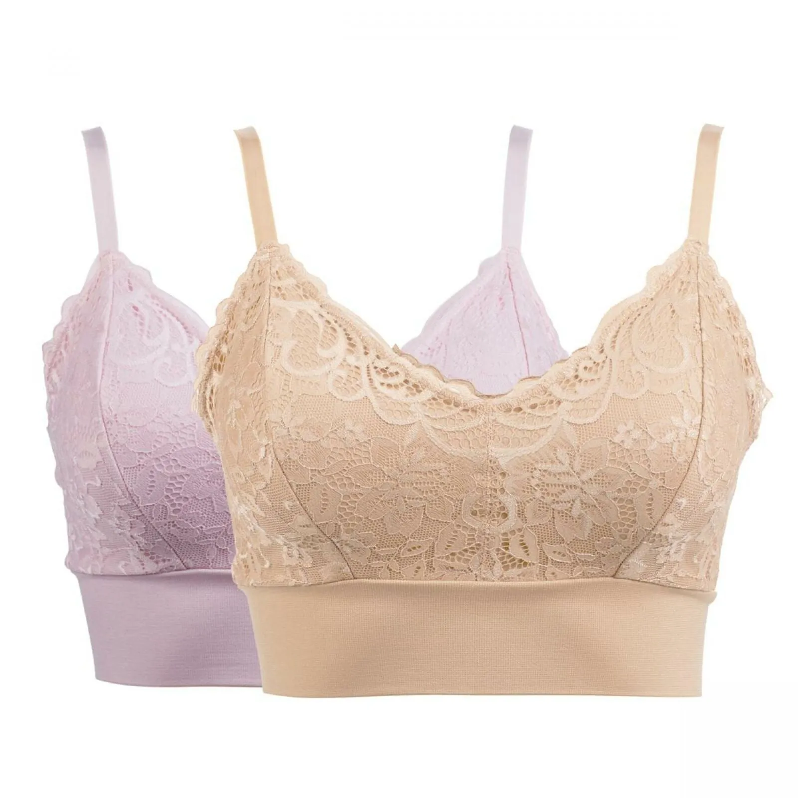 Rhonda Shear 2 Pack Lace Leisure Bras With Removable Pads