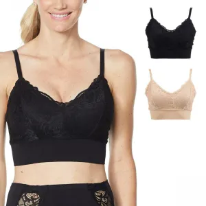 Rhonda Shear 2 Pack Lace Leisure Bras With Removable Pads