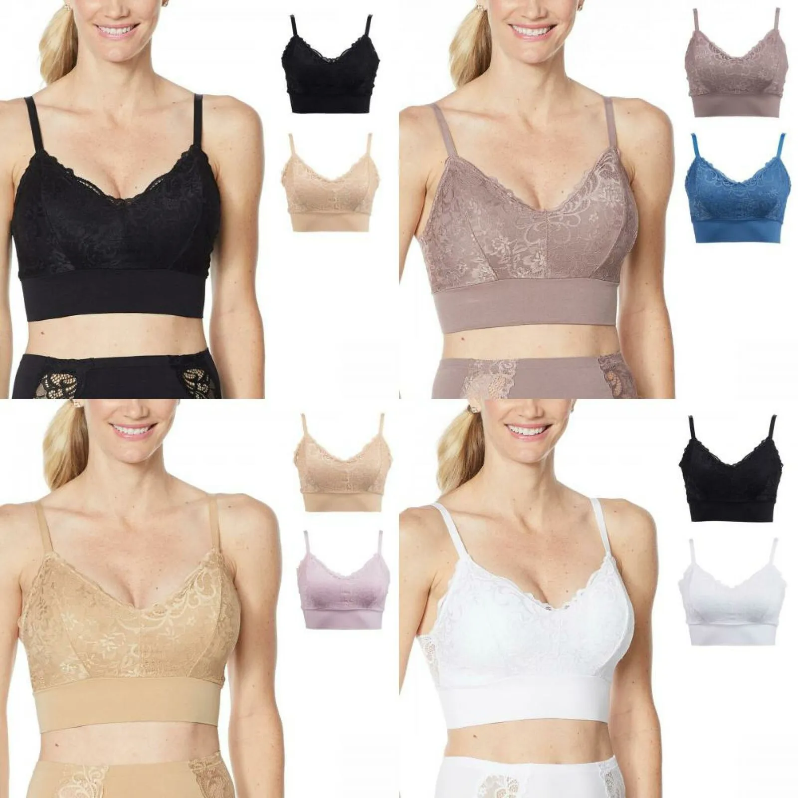 Rhonda Shear 2 Pack Lace Leisure Bras With Removable Pads