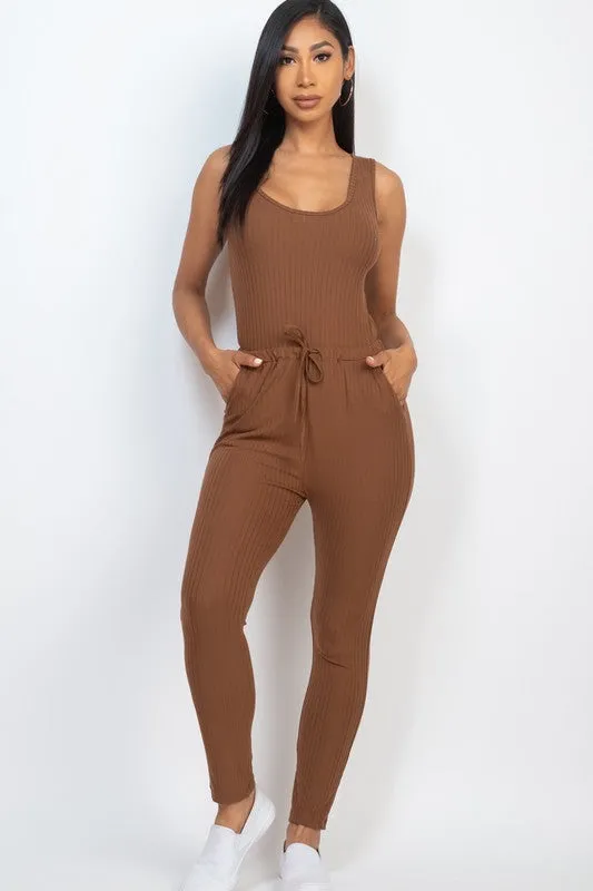 Ribbed Sleeveless Jumpsuit