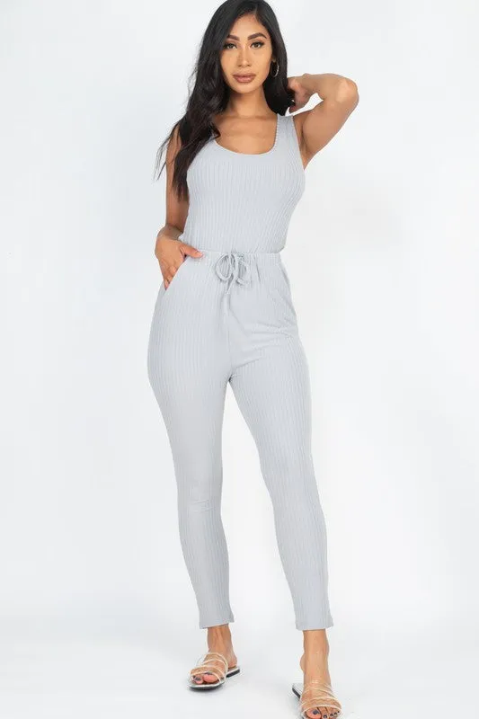 Ribbed Sleeveless Jumpsuit