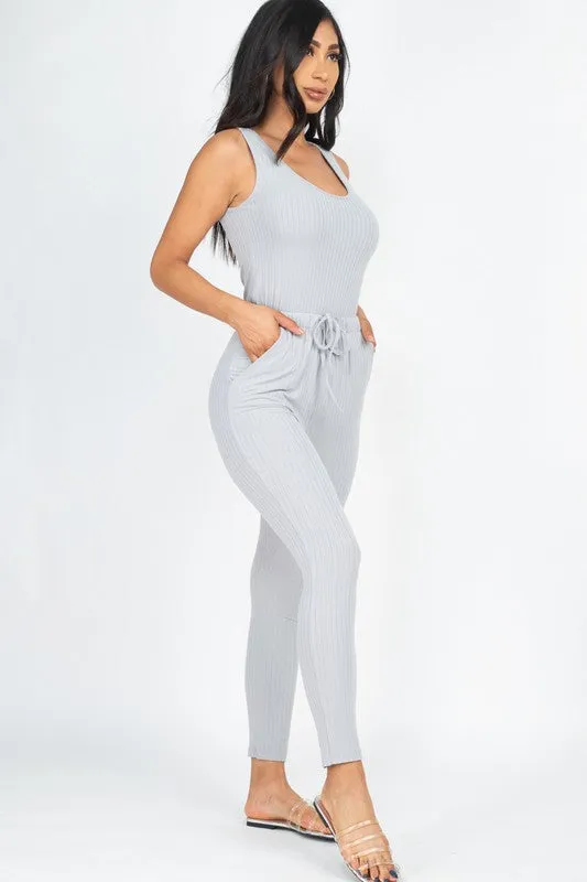 Ribbed Sleeveless Jumpsuit