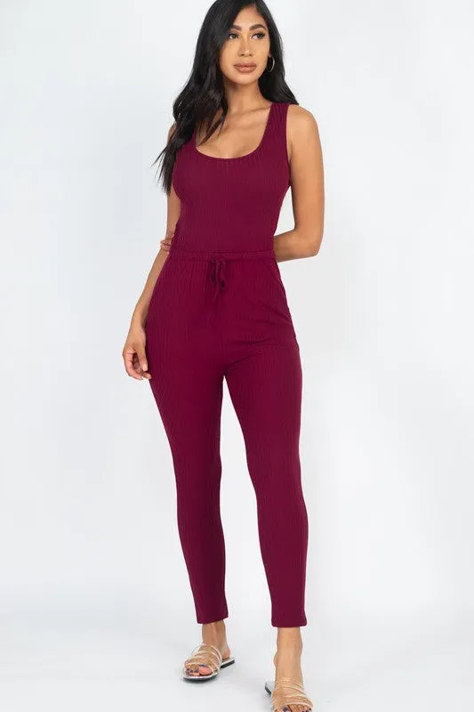Ribbed Sleeveless Jumpsuit