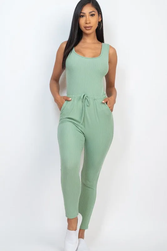 Ribbed Sleeveless Jumpsuit
